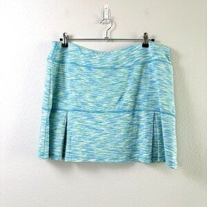 Reel Legends Skort Petite XL PXL Blue Stripe UPF 50 Skirt Pickleball Golf NWT